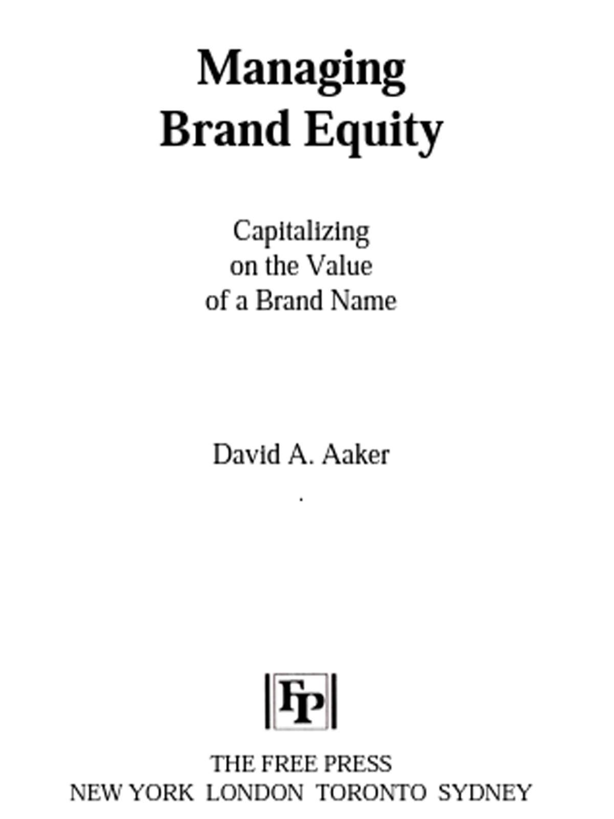 Managing Brand Equity