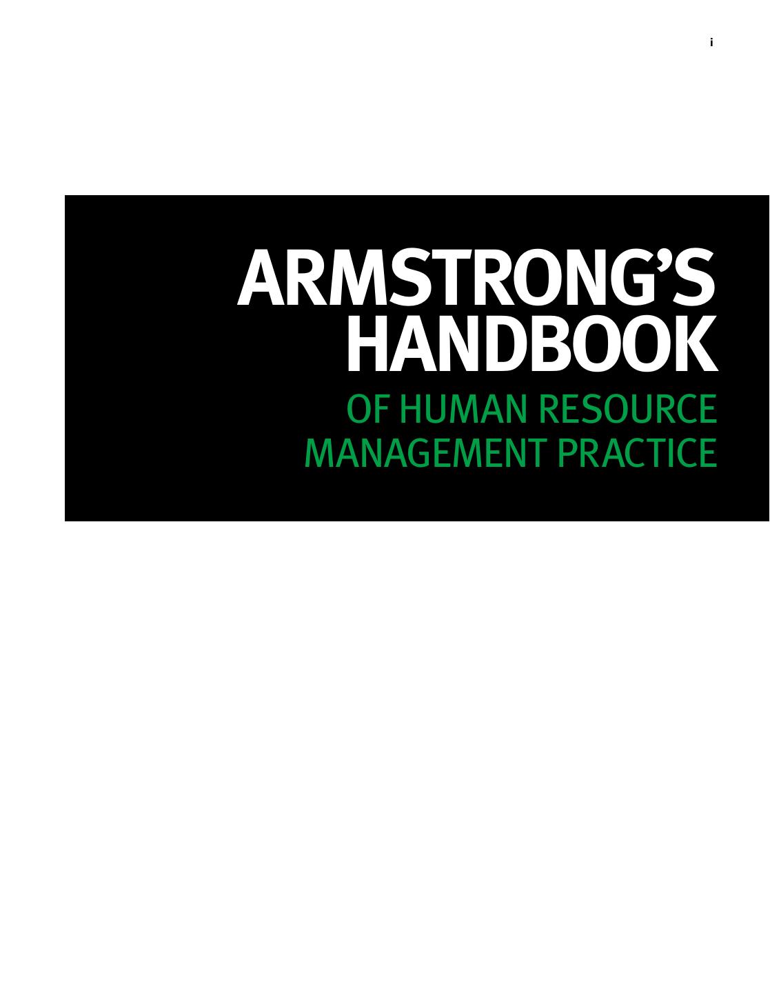 Michael Armstrong Armstrongs handbook of human resource management practice 2012