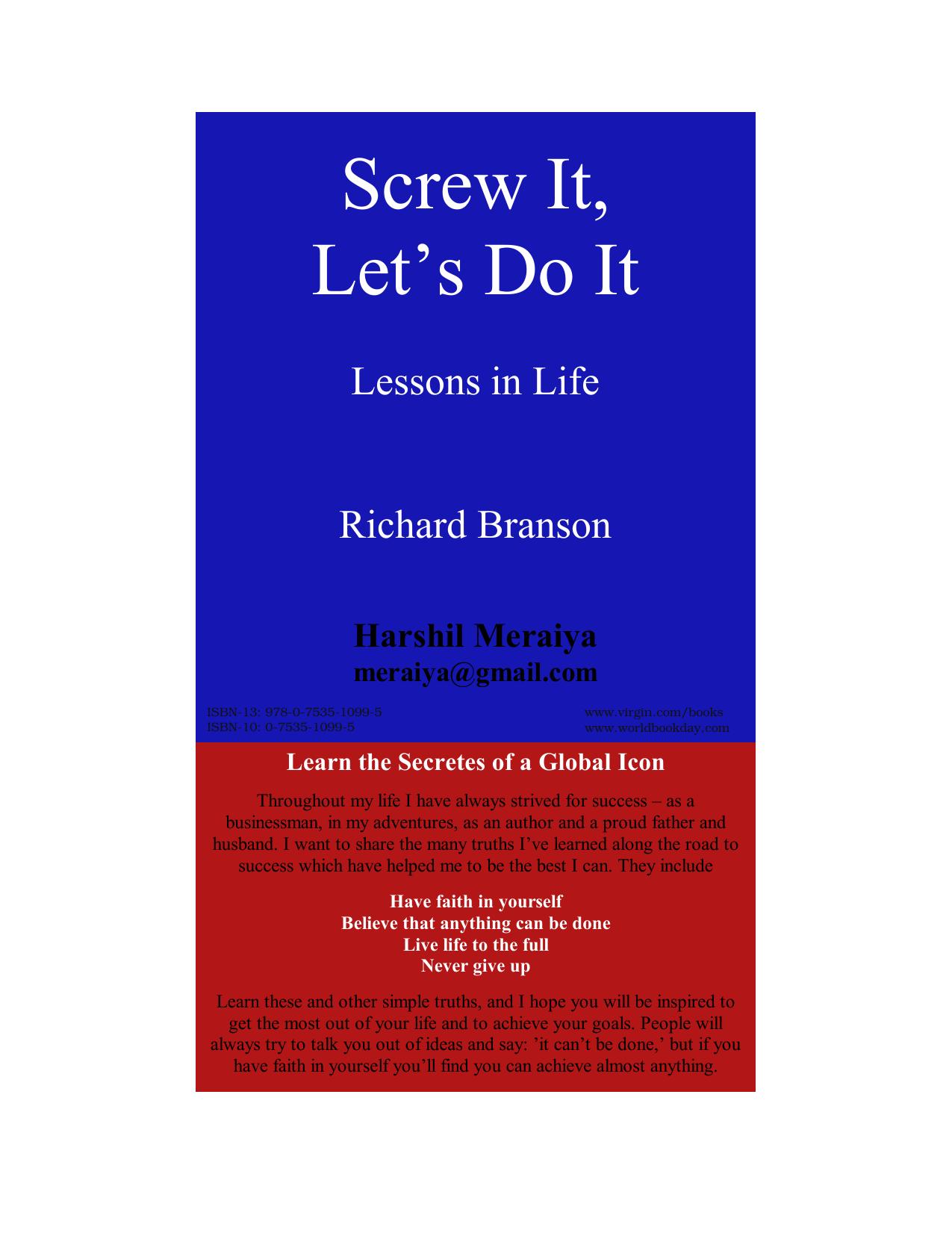 Richard Branson - Screw it, Let's Do It