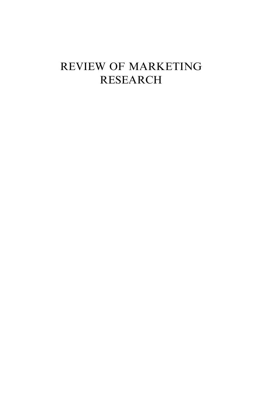 (Review of marketing research, v. 7) Naresh K Malhotra